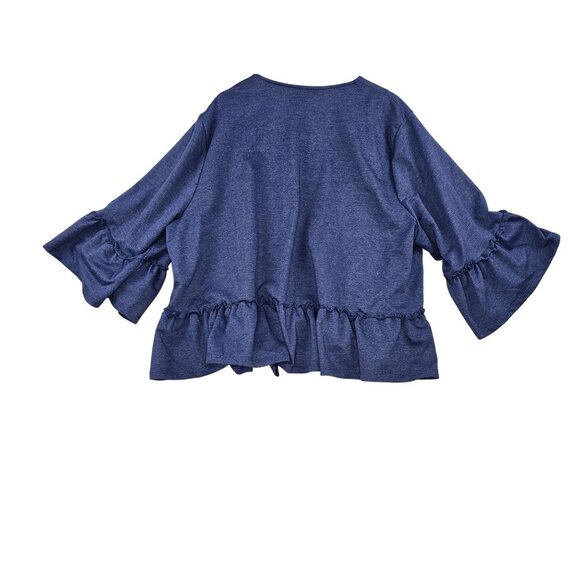 Lane Bryant Womens Open Cardigan Navy Blue Size 26/28 Polyester-Cotton - Picture 2 of 7